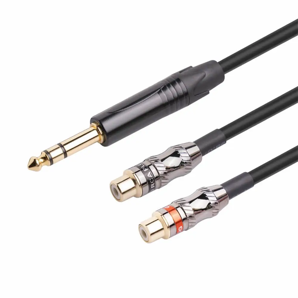 6.35mm to RCA Cable 3.5FT, Gold Plated 1/4
