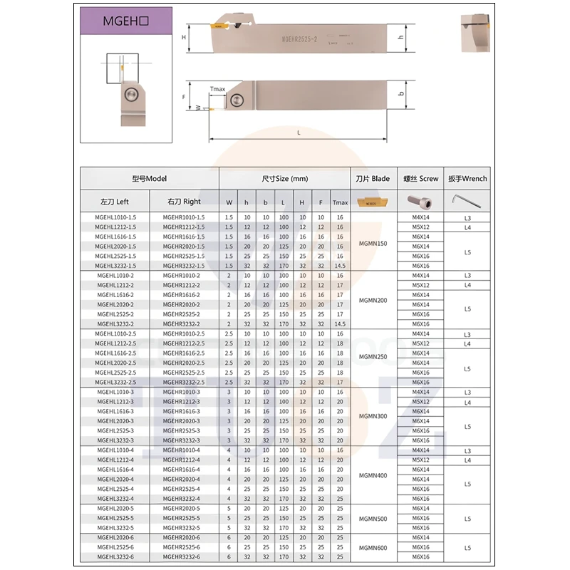 TUOZ MGEHR MGEHL أداة الحز الخارجية 1010 1212 1616 -1.5/2/2.5/3/4 مخرطة القاطع بار حامل CNC #3