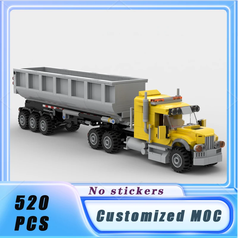 City Vehicle Series Truck & Dump Trailer Building Blocks Model Bricks Display Collection Children's Toys Gifts 520PCS