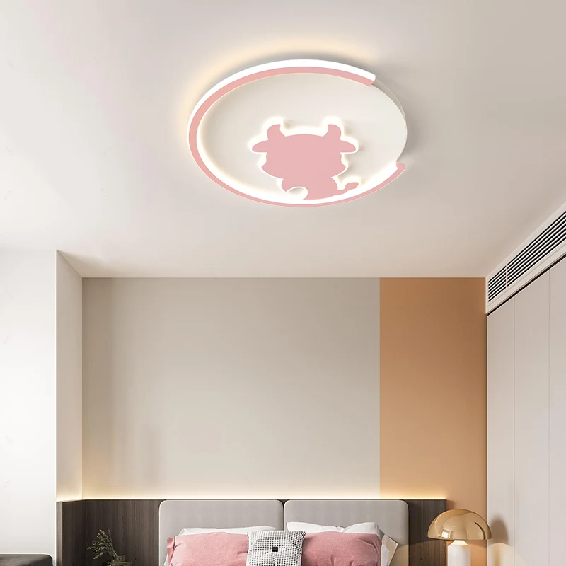 Simple Round Ceiling Light Indoor Lighting With Animal Elements For Living Dining Room Kitchen Bedroom Heme Deco Lamp AC90-260V