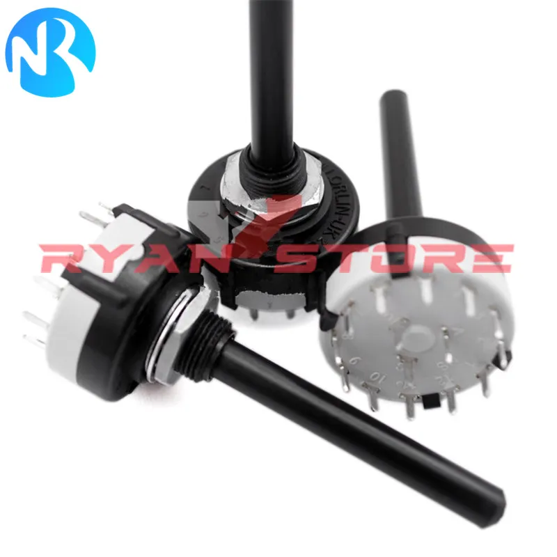 2PCS Plastic Rotary SR261 Band Switch 1Pole 12 Position Handle Length 38MM Axis Band Switch 261MM 1 2 3 4 Pole 12 6 4 3 Position