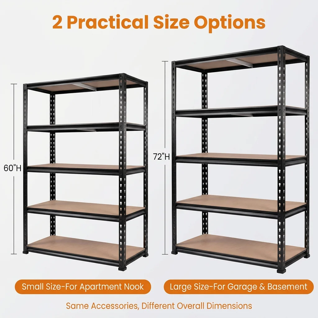 Adjustable Heavy Duty 5-Tier Steel Storage Rack