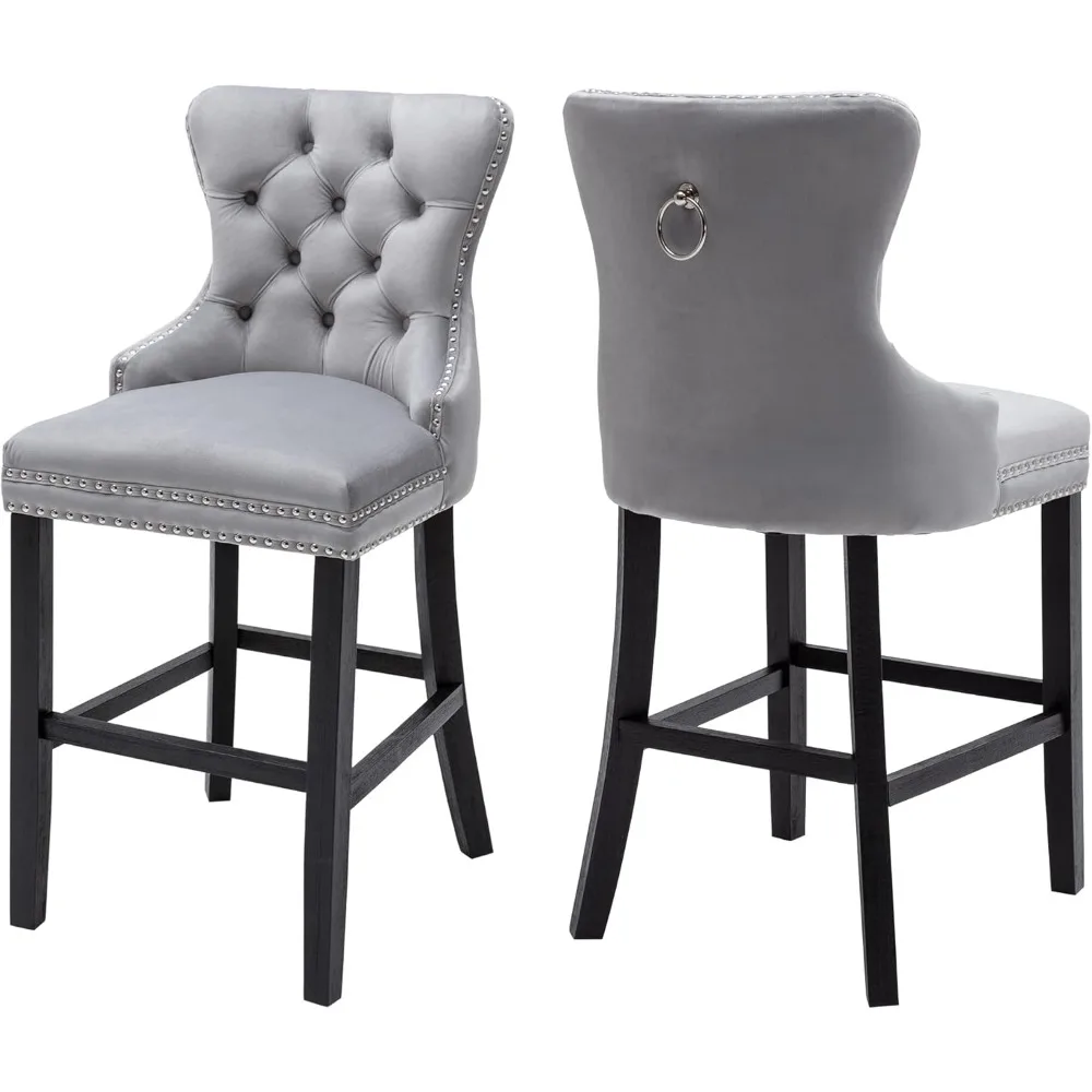 طقم مقعد مرتفع مكون من قطعتين، مخملي 26 كونترتوب مع زر خلفي وزخرفة برشام #1