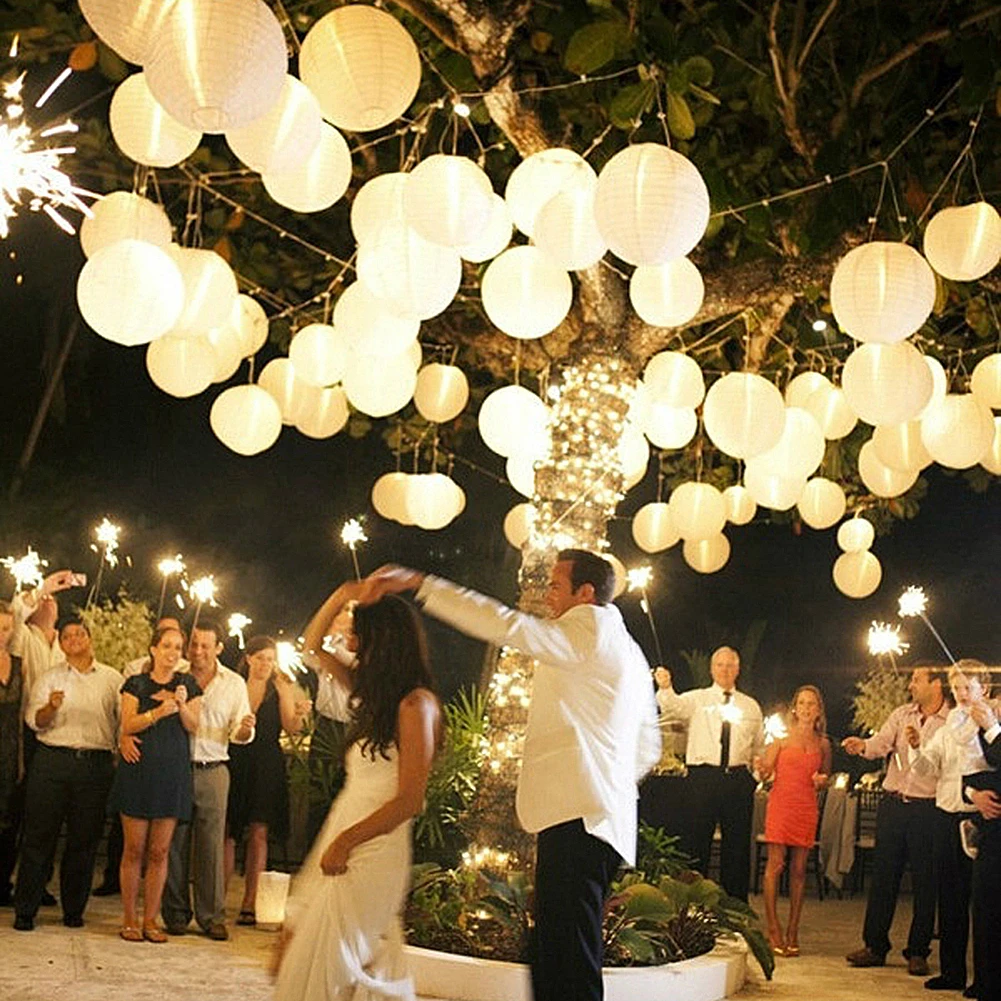 LED Solar Lantern Lamp Chinese Paper Lantern Decorative Festival Lantern Hanging Ball Paper Light Wedding Decoration Lantern