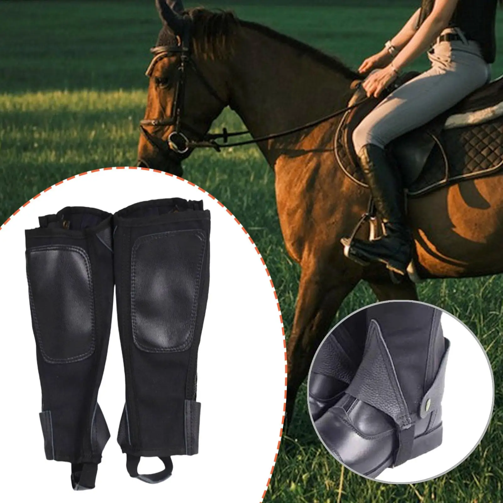 canvas-horse-riding-half-chap-breathable-protection-sleeve-elastic-boot-tops-gear-for-equestrian-riding-men-women