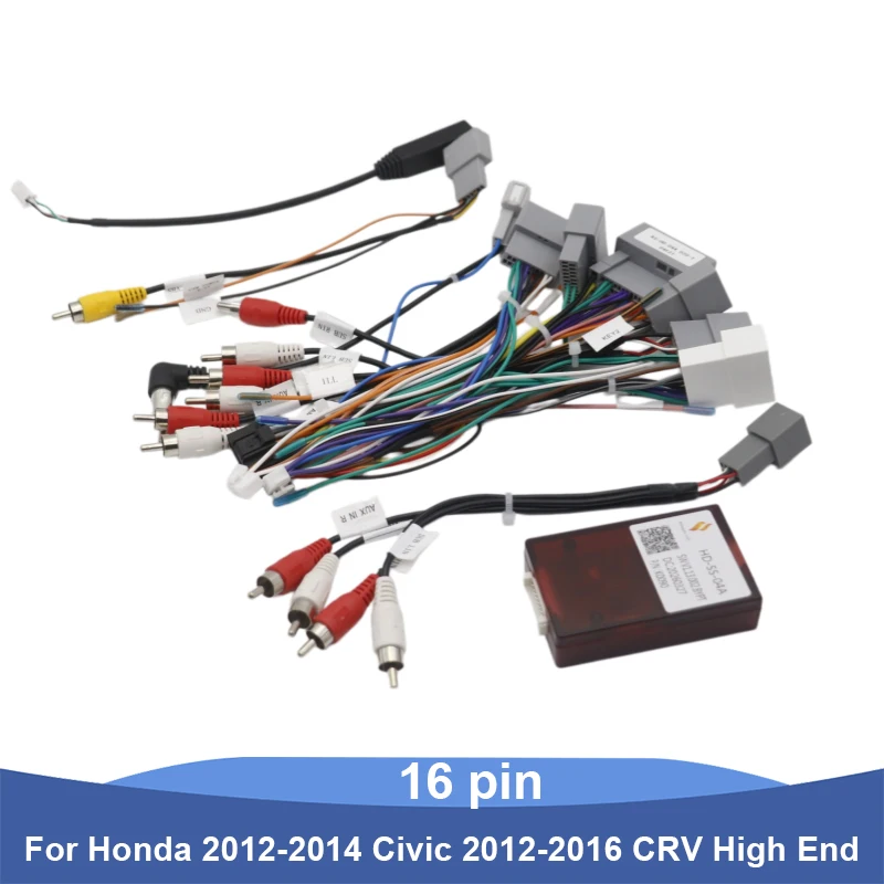 16Pin Radio Wiring Harness CANBUS Decoder For Honda Civic 2012-2014 CR-V 2012-2016 High-Spec Android Stereo Cable