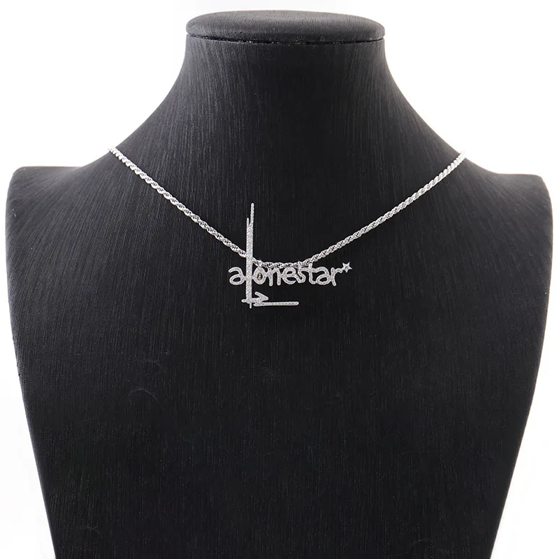 Provence 10K White Gold Alonestar Pendant DEF VVS Ice Out Moissanite Diamonds For Women Customize Letter Pendant Anniversary