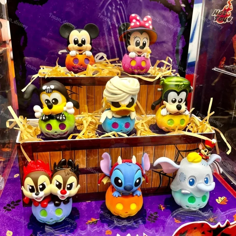 

Authentic Hot Toys Disney Mickey Mouse And Friends Pumpkin Series Blind Box Stitch Halloween Gifts Kids Toys Surprise Gifts