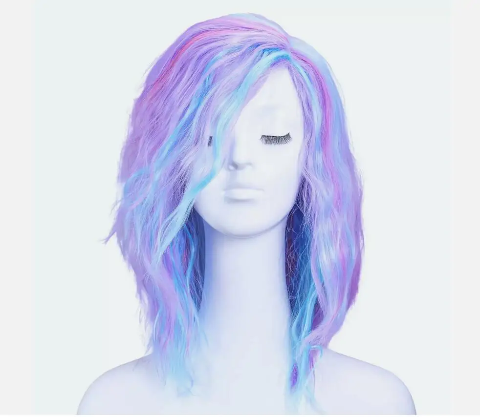 Colorful wig Halloween cosplay long hair