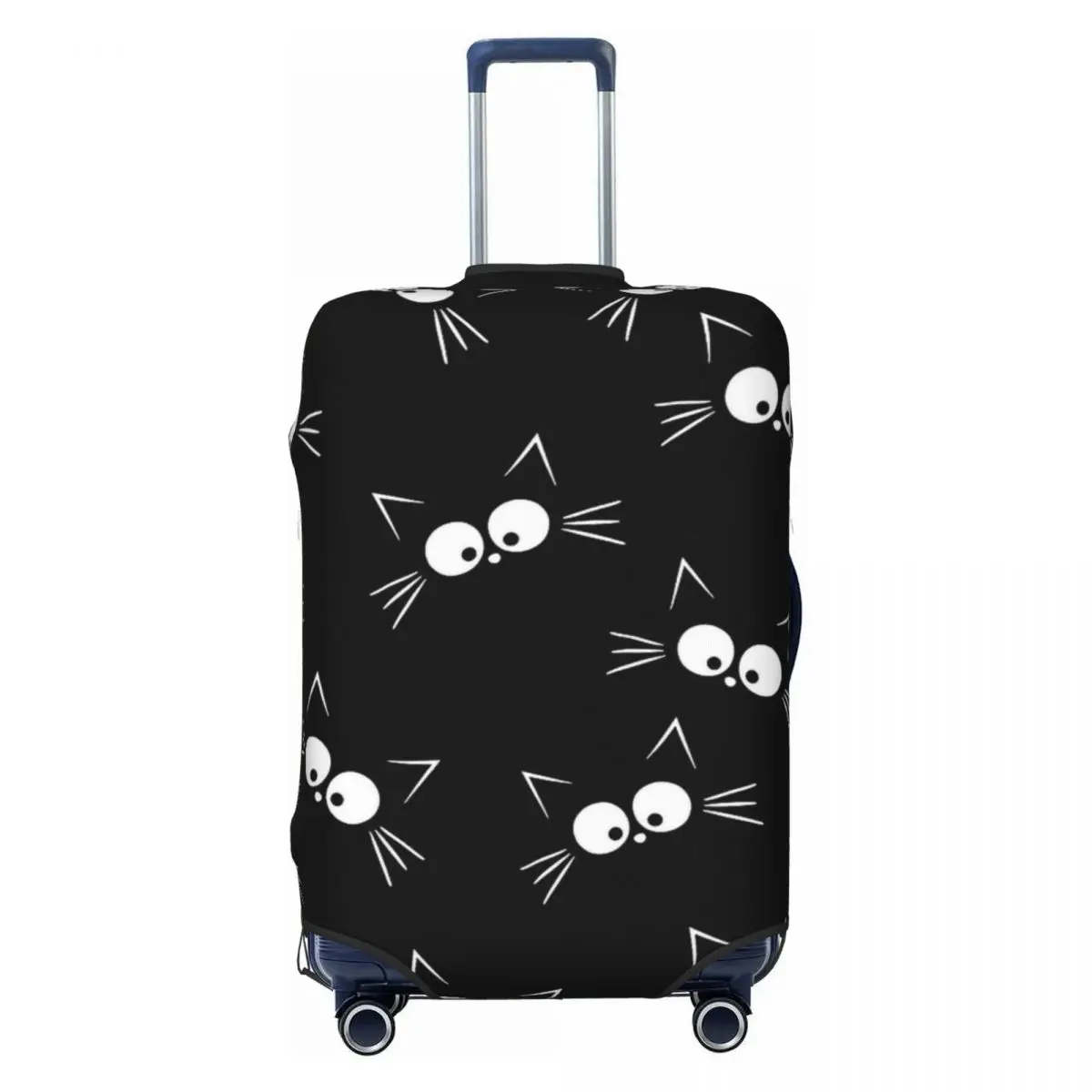 

Чехол для чемодана с милым рисунком черной кошки: защита для деловых поездок и отдыха, аксессуары для багажа