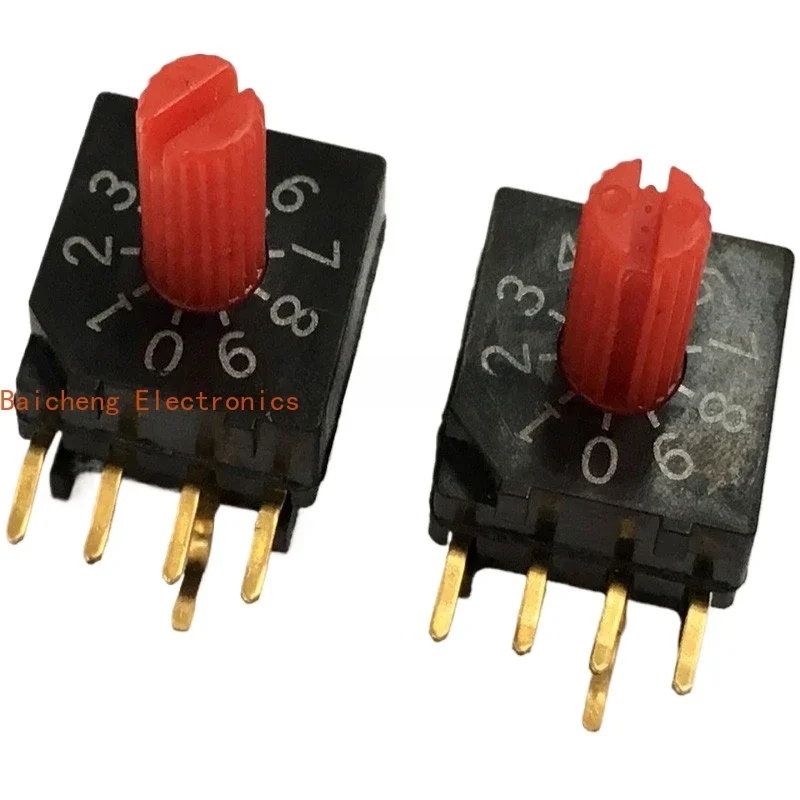 10PCS Encoding switch with handle DRR4110 digital 0-9 10 bit 4:1 reverse code rotary switch