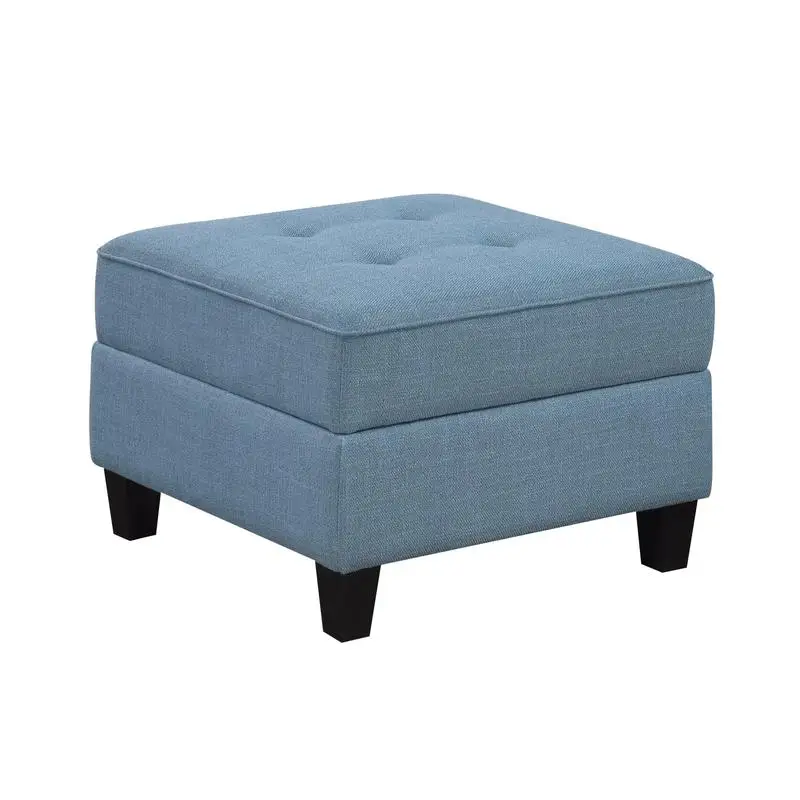 

Modern Blue Tufted Storage Ottoman with Solid Wood, Living Room Furniture, 1 Piece - Stylish & Comfortable