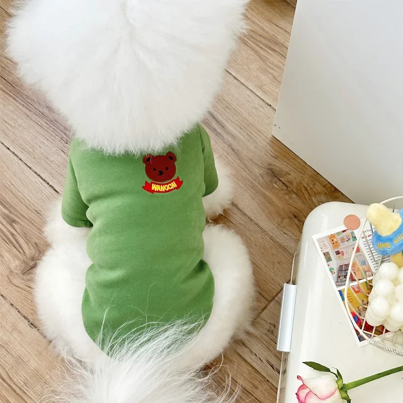 Autumn and Winter Clothing Plush Pet Dog Clothing Teddy Bear Schnauzer Small Dog Leggings Dog Christmas Clothes Pet Clothes