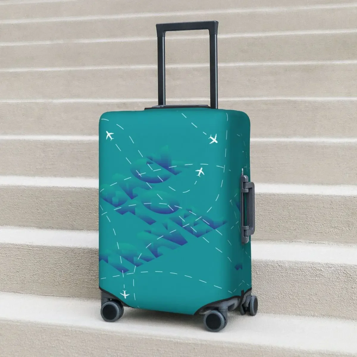 Flight Routes Suitcase Cover Back To Travel Vacation Travel Useful Luggage Supplies Protector