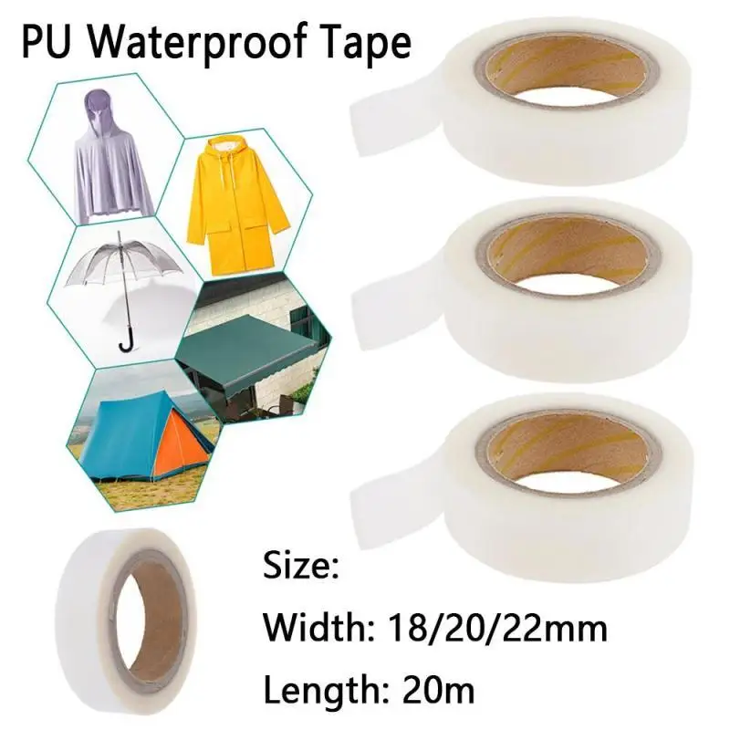 1 roll Length 20meters Width 18/20/22mm waterproof PU coating fabric seam sealing tape hot melt repair tape