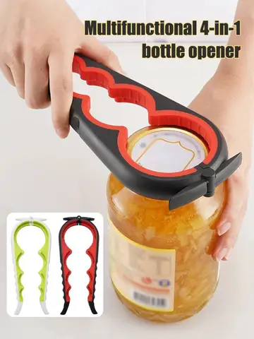 Abridor de garrafas de bebidas multifuncional, abridor de lata, tampa antiderrapante, quatro posições, 4 em 1