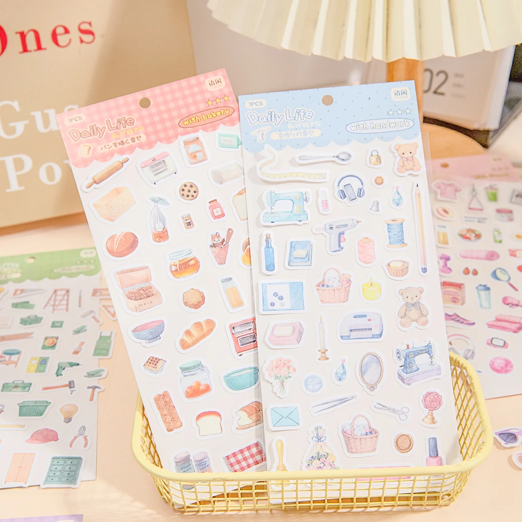 1PCS Coated Paper Cute Life Item Stickers Kawaii Daily Object Decor for Journal Scrapbooking