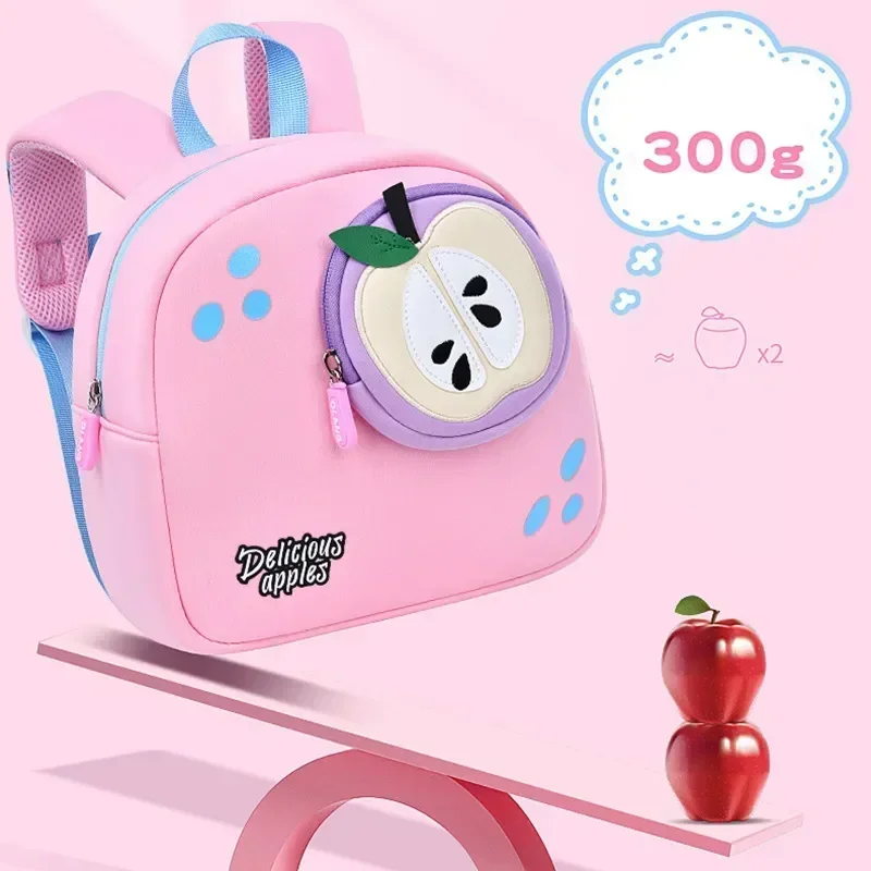 Desenhos animados Apple School Bags, Kindergarten Kawaii Mochila para Meninas e Meninos, Mochilas Infantis, Toddler Children Bag