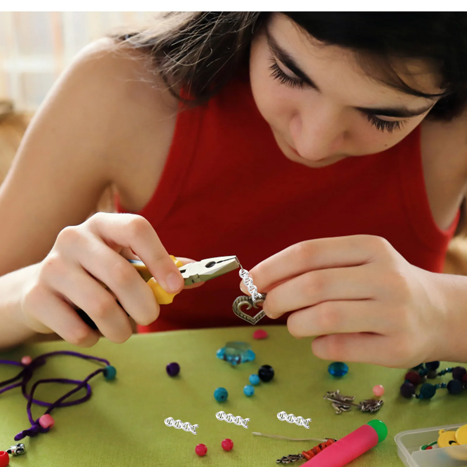 

50pcs Diy Alloy Pendant Charms Hospital Theme Jewelry Accessories Dna Pattern Silver For Necklace Bracelet Keychain Sweater