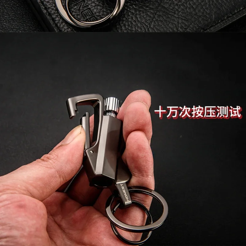 Porte-clés Portable multifonctionnel d'extérieur, briquet rechargeable, coupe-vent en métal, outil d'allumage de Camping, Gadgets pour hommes