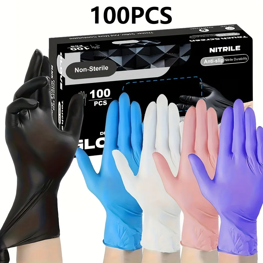 50/100Pcs Disposable Nitrile Gloves,Durable Household Cleaning Gloves,Garden Planting and Digging Non-slip Dirt-resistant Gloves