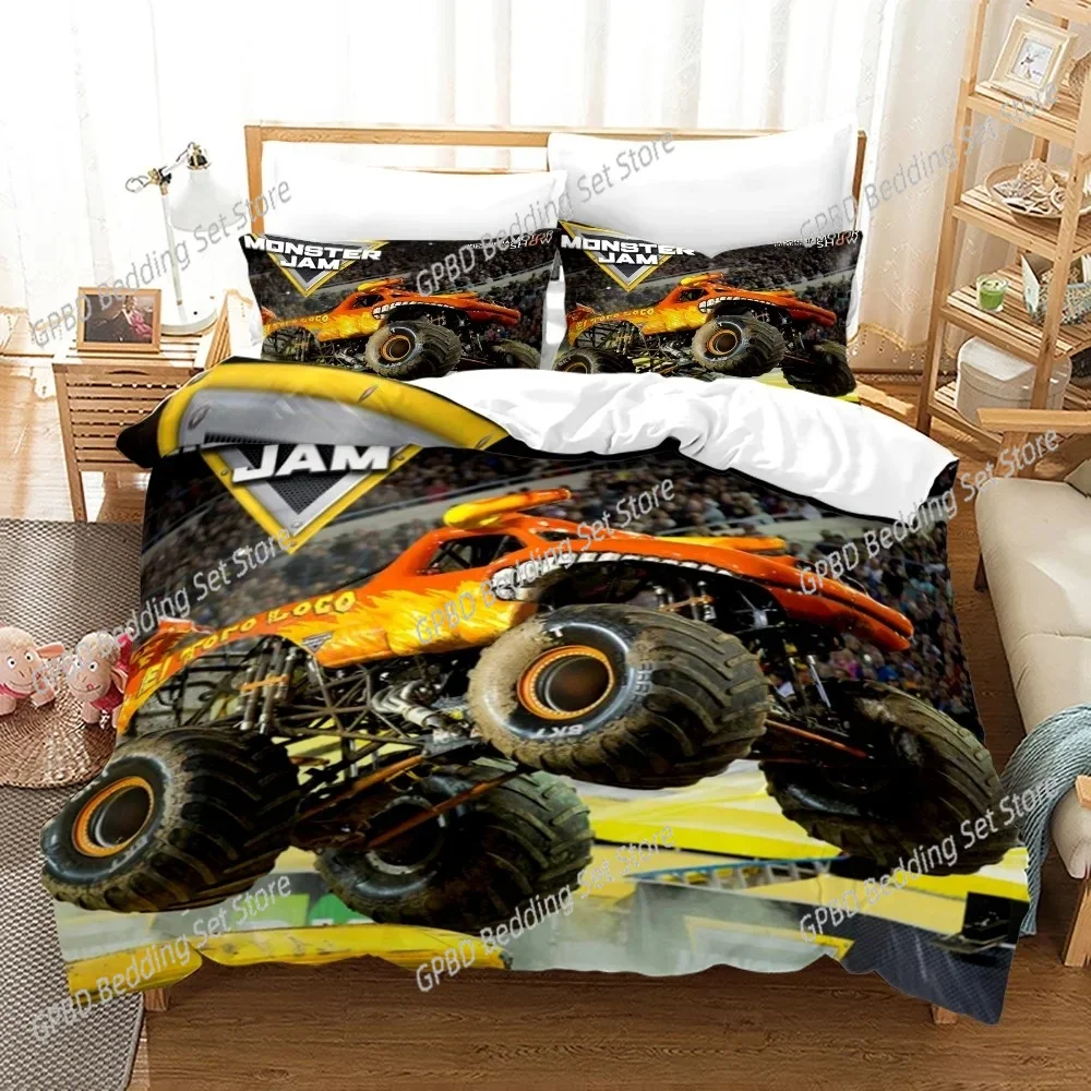 

3D Print Anime Monster Jam Bedding Set 3D Printed Suitable for Bedroom Duvet Cover Set With Pillowcases Kids Home Textile