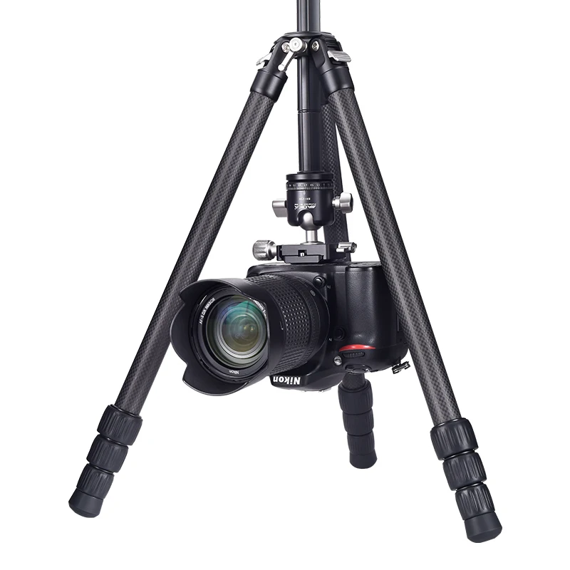 حامل ثلاثي كاميرا AOKA KY224CL+BH25R جديد خفيف الوزن ومدمج من ألياف الكربون للسفر مع عمود مركزي #3