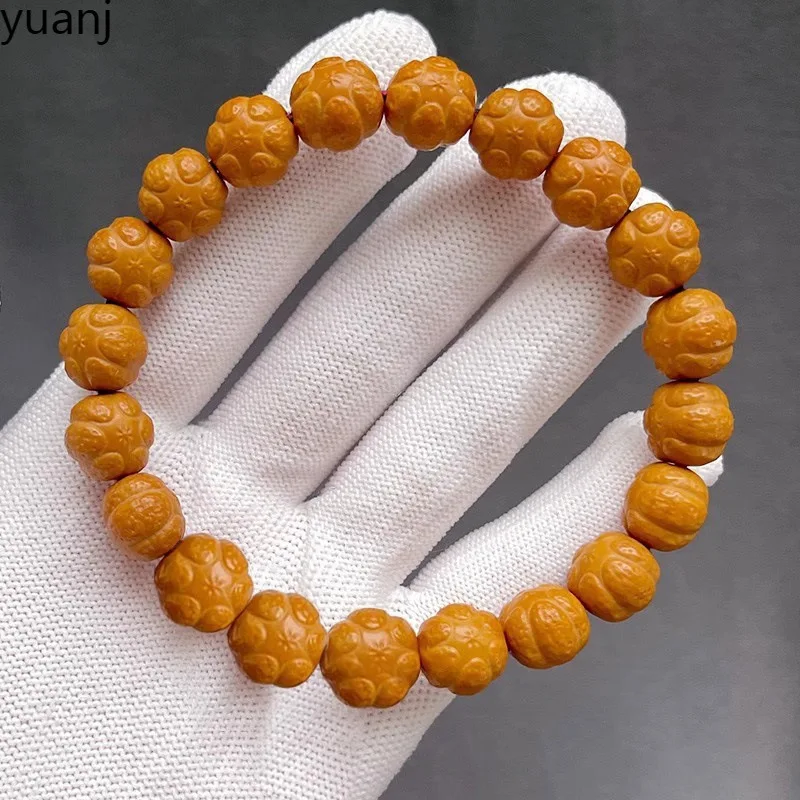 

Браслет с сырной обезьянкой и выгравированными шестисторонними бусинами Будды из орехового дерева с подсветкой акулы