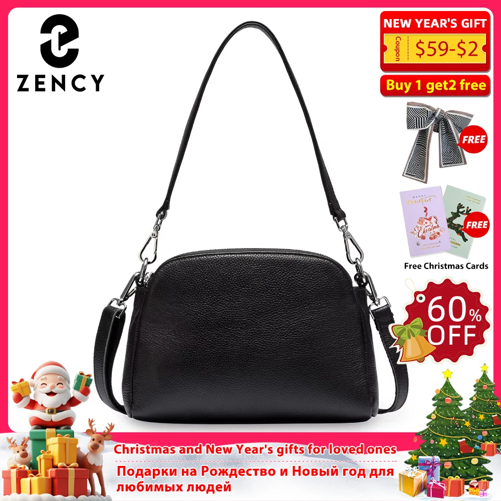 

Zency Women Bag 100% Genuine Leather Fashion Underarm Shoulder Bag Multi-pockets Crossbody Purse Gift Handbag For Wife Mom Sac
