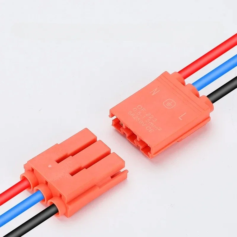 Lighting fixtures Quick Connect Terminals DF-222/223 Hard wire docking 2/3 Pin Plug Wire Electrical Connector Compact Push-in