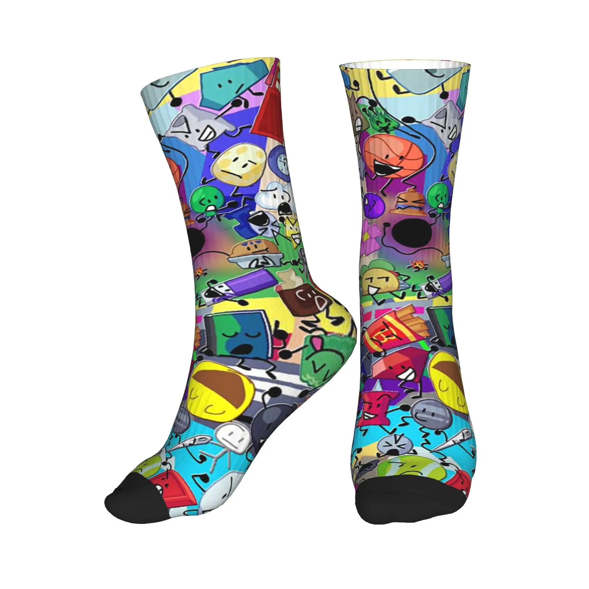 

All Seasons BFDI All Characters Sport Middle Tube Socks Super Soft Crew Socks Casual Stockings for Men Women