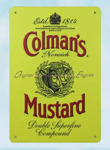 Colman's Mustard metal tin sign unframed wall art