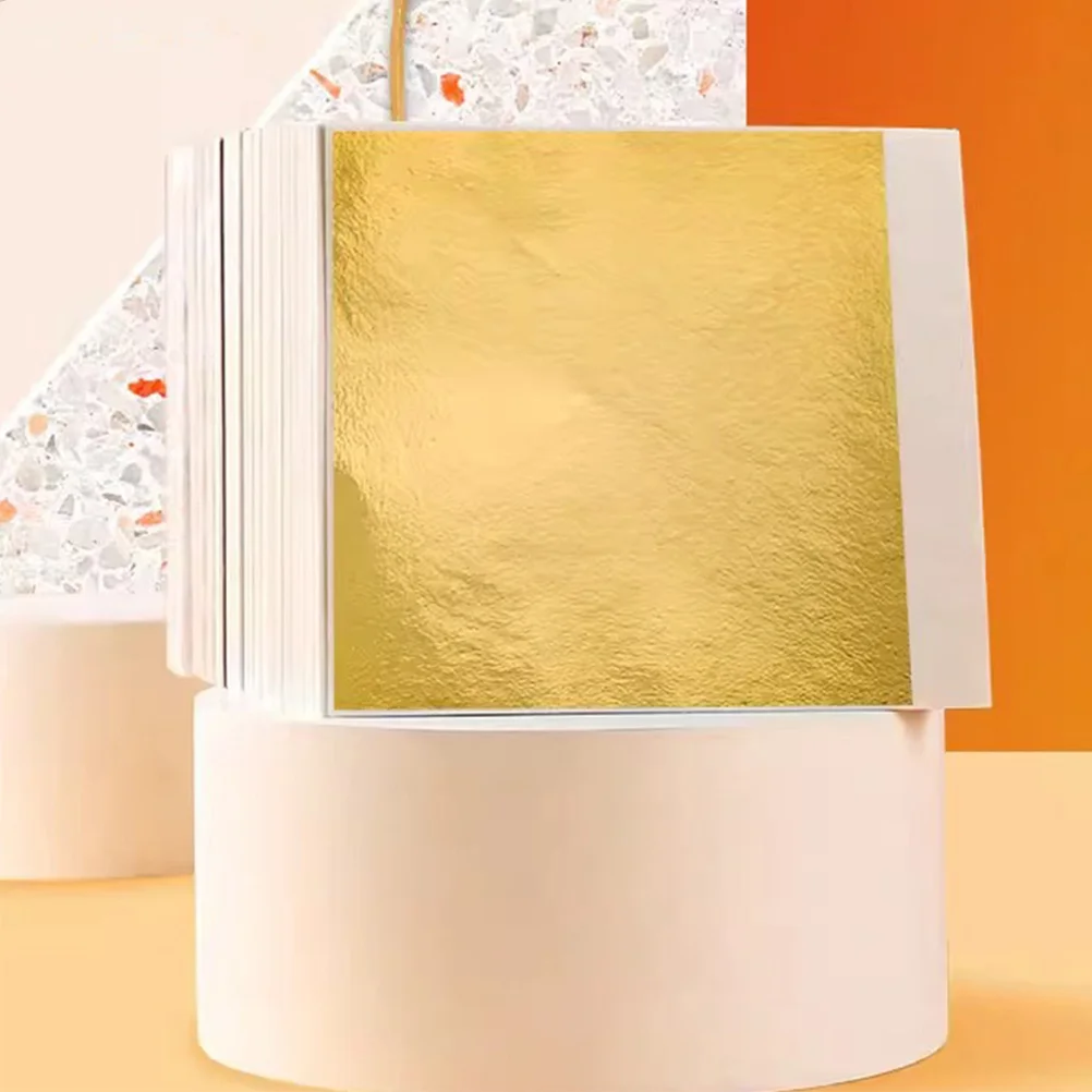 

1 Bag Imitation Gold Leaf Sheets Square Craft Foil For Arts Painting Furniture Decoration Diy Projects Gold Foil Sheets For