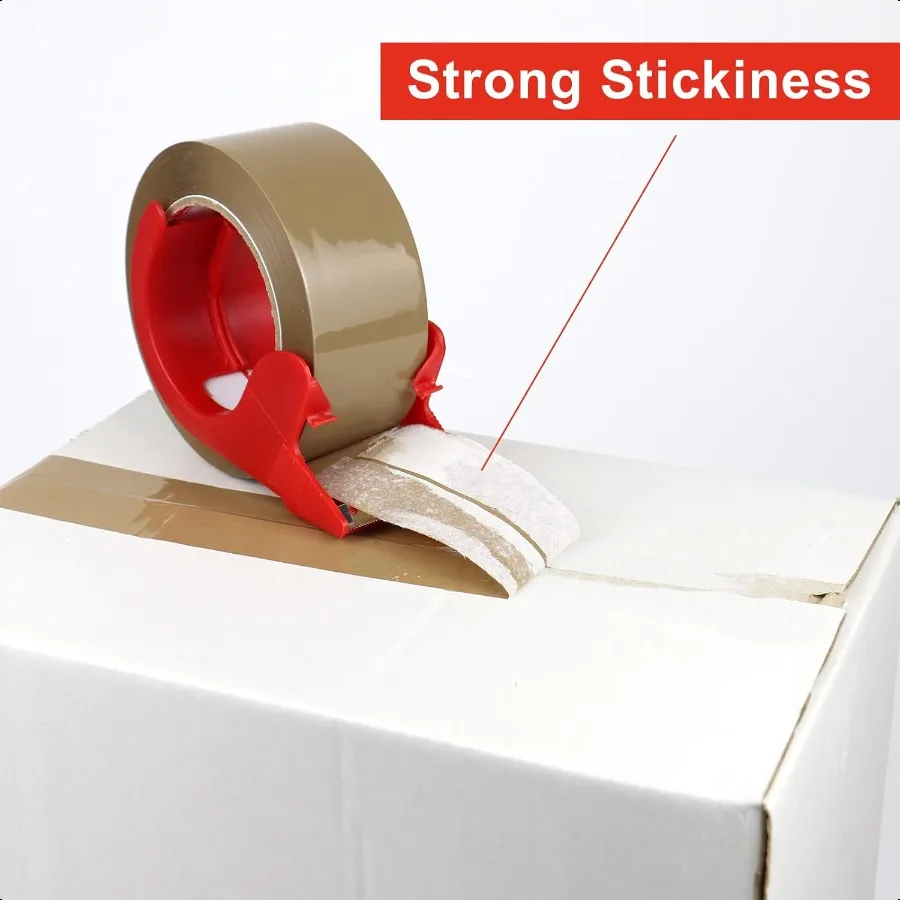 Fita de embalagem marrom resistente com dispensador 2,6 mil 1,88 polegadas x 110 jardas 3 pacotes total de 330 anos recargas de fita marrom para envio ma