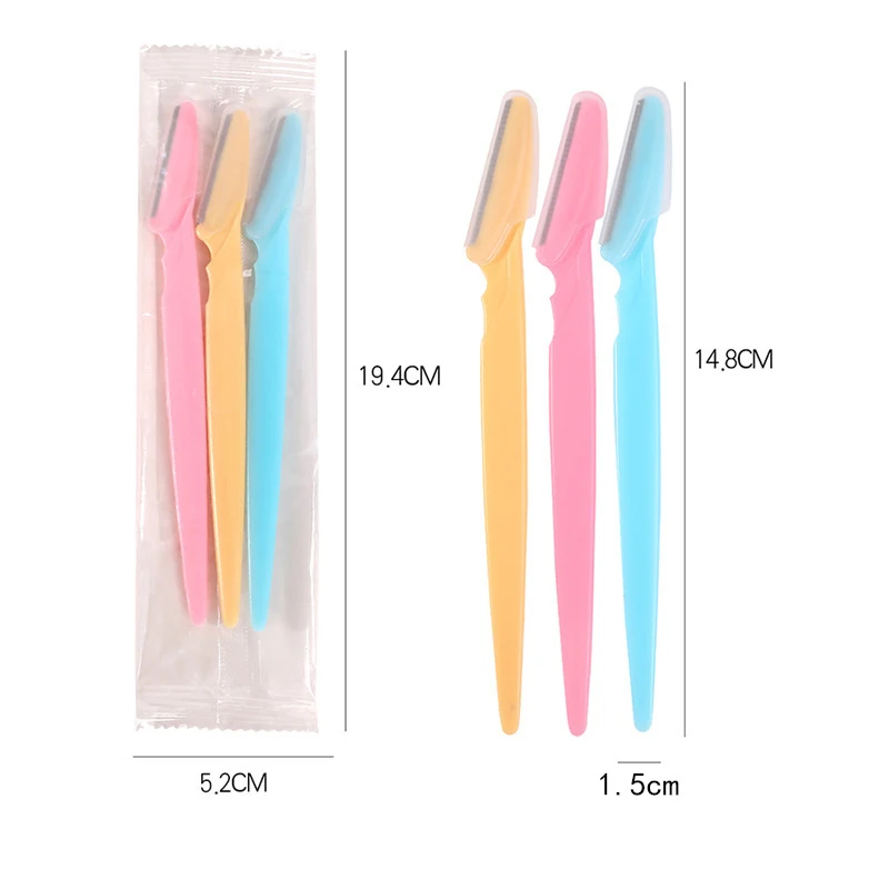 3pcs Eyebrow Trimmer Set Anti-scratch Safety Sharp Shaving Blade Eyebrow Trimmer Beauty Tool