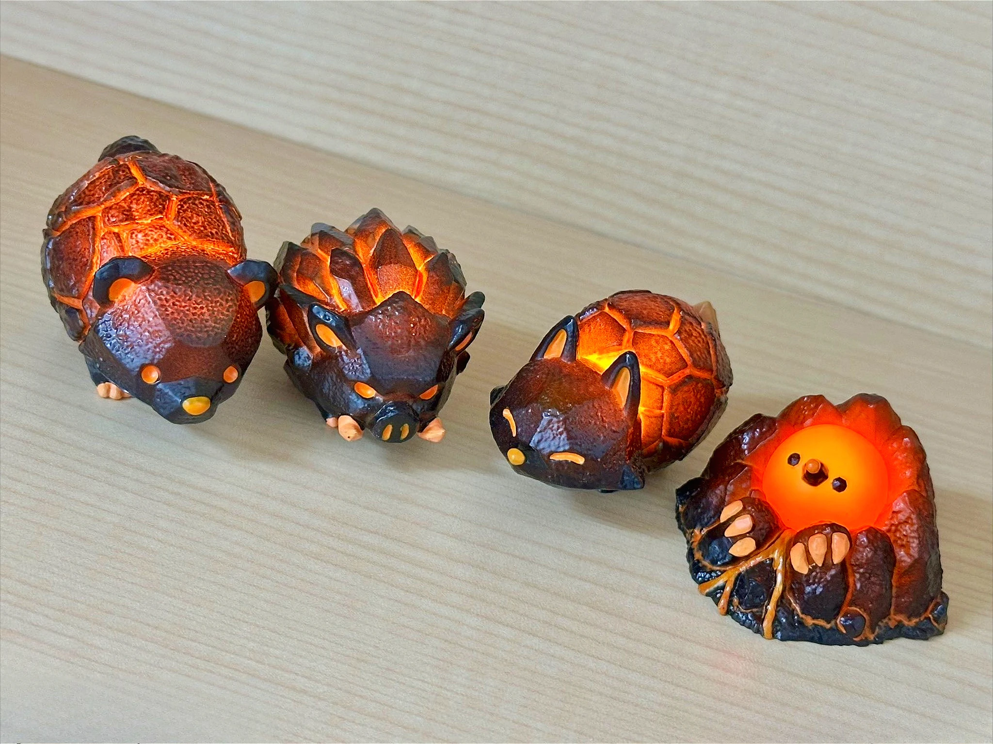 Qualia capsule toys cute Magma born Animals Figure LED Light