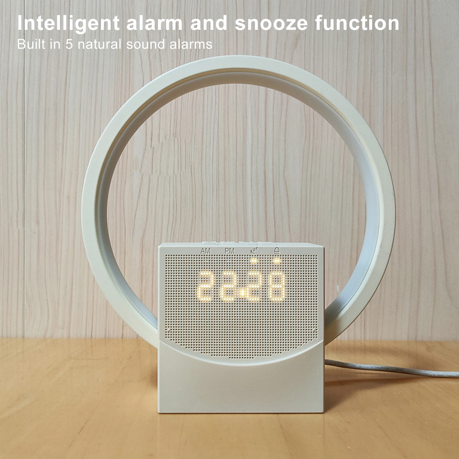 Sunrise Alarm Clock Table Lamp 5 Ringtones White Noise Sound Touch Night Light Gifts for Adults Kids Couples and Friends Bedroom