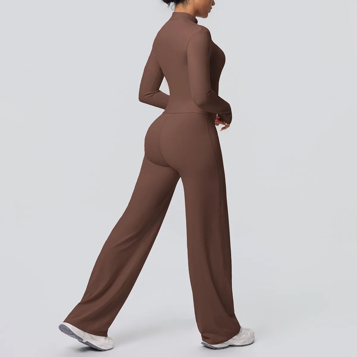 

New Model Long Sport Jacket Set Loose High Waist Women Yoga Clothes Slimming Fitness Jacket Active Wear Exercise Clothing Female