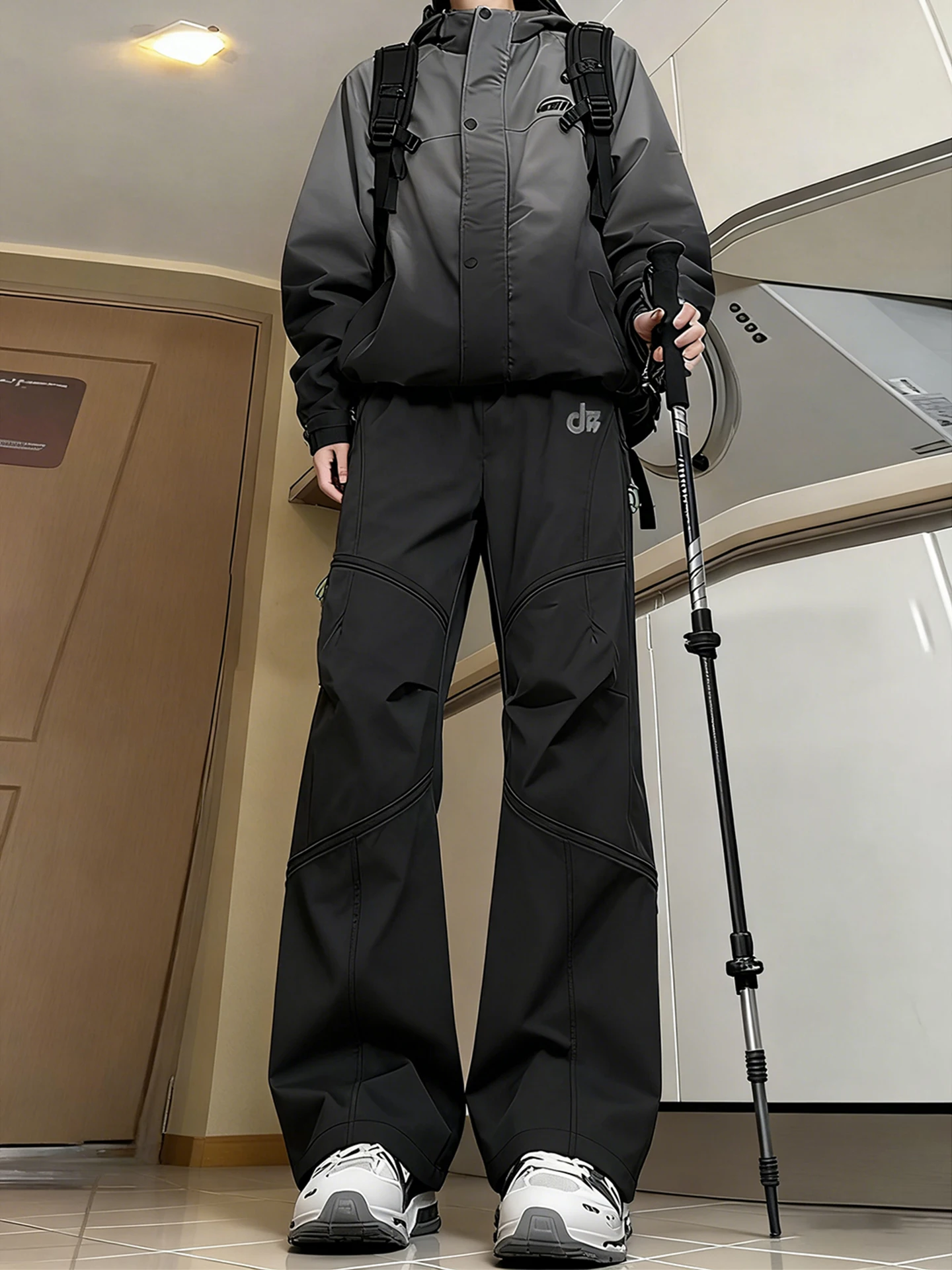 

Черные мужские брюки-карго в американском стиле на флисовой подкладке, осенне-зимние, водонепроницаемые, ветрозащитные, для активного отдыха, походов и альпинизма