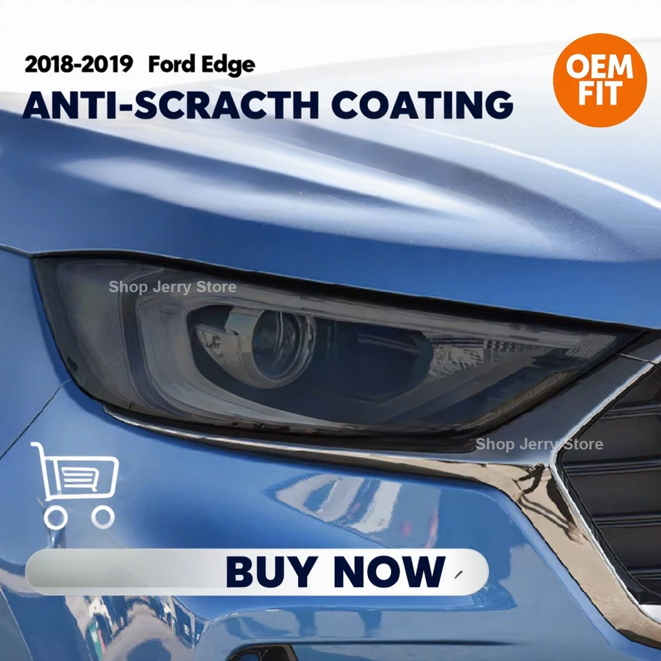 

For Ford Edge 2015-2019 Headlight Protection Film,Clear Paint Protection Vinyl Wrap Kit Scratch Resistant Car Accessories