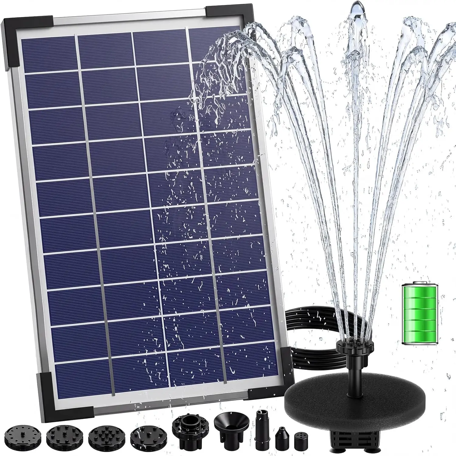 5W Mini-Solar-Springbrunnenpumpe mit Solarpanel-Kit, Solarpanel-Wasserpumpe für Garten, Pool, Springbrunnen, Vogelbad im Innen- und Außenbereich