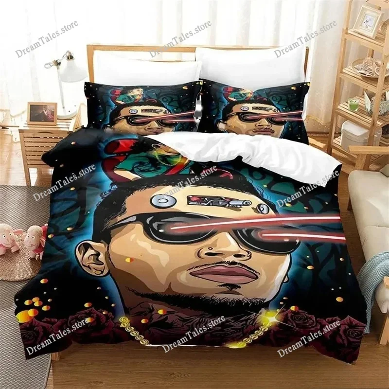 Music Print Chris Brown Bedding Set Duvet Cover 3d Bedding Fashion Design Decoration King Duvet Cover Set Double Bed Set
