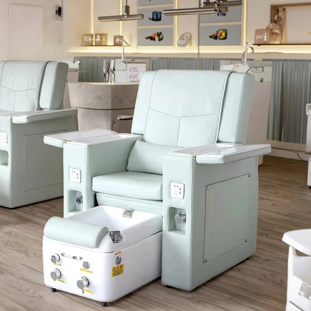 Immagine 3: Poltrona per Pedicure con Funzione Termostatica e Idromassaggio in Pelle Sintetica per Salone di Bellezza, Massaggi e Spa