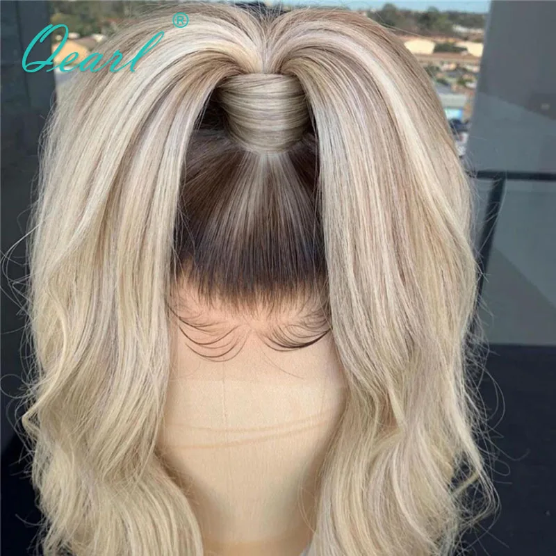 Perruque Full Lace Wig Loose Wave naturelle, cheveux humains, couleur blond platine cendré, 180% Qearl, Free Part, bon marché, 60 #13x6