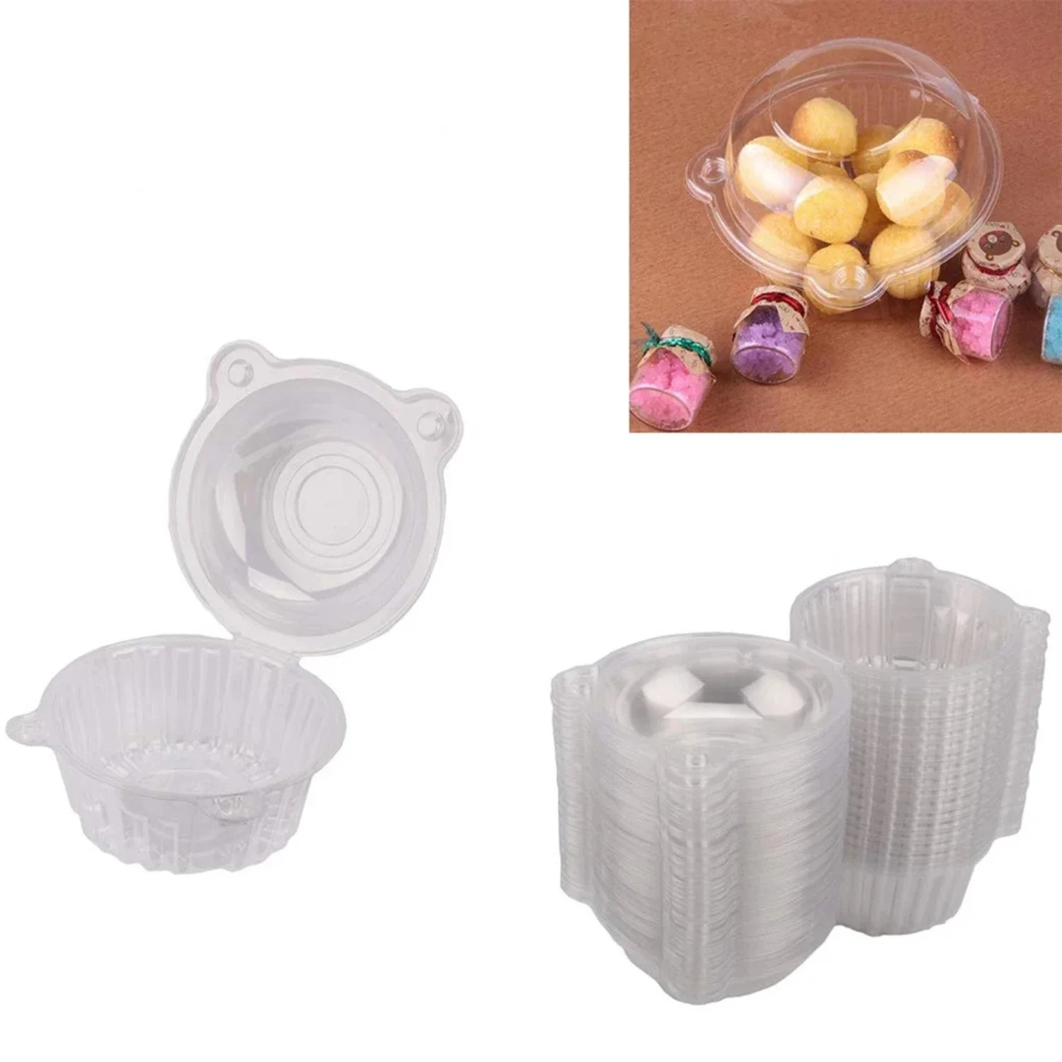 Convenient and hygienic clear dome disposable plastic single cupcake muffin holders - Ideal storage solution for delicious baked