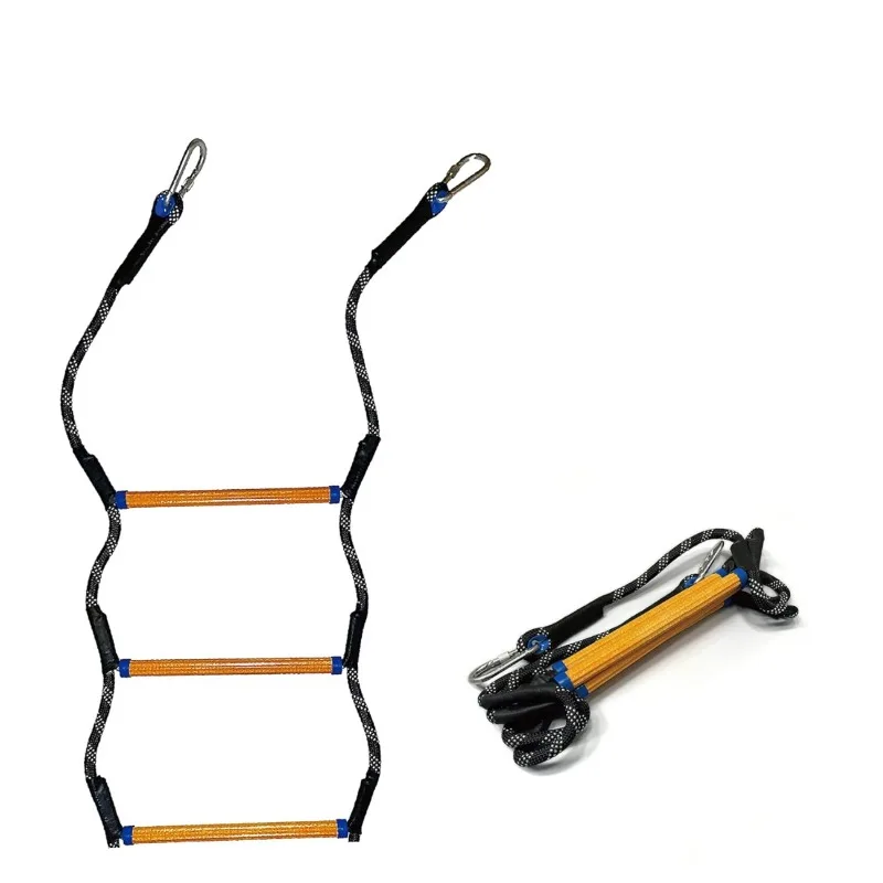 Foldable Marine Climbing Rope Ladder Heavy Duty Resin Step Ladder Portable Safety Boarding Tool for Watercraft