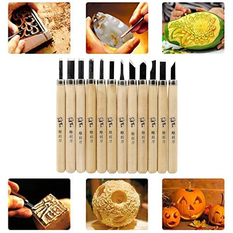 12pcs Professional Jewelry Wax Graver Set Stainless Steel Wood Carving Tools Handmade Crafting Jewelry Making Knife Kit DIY Tool