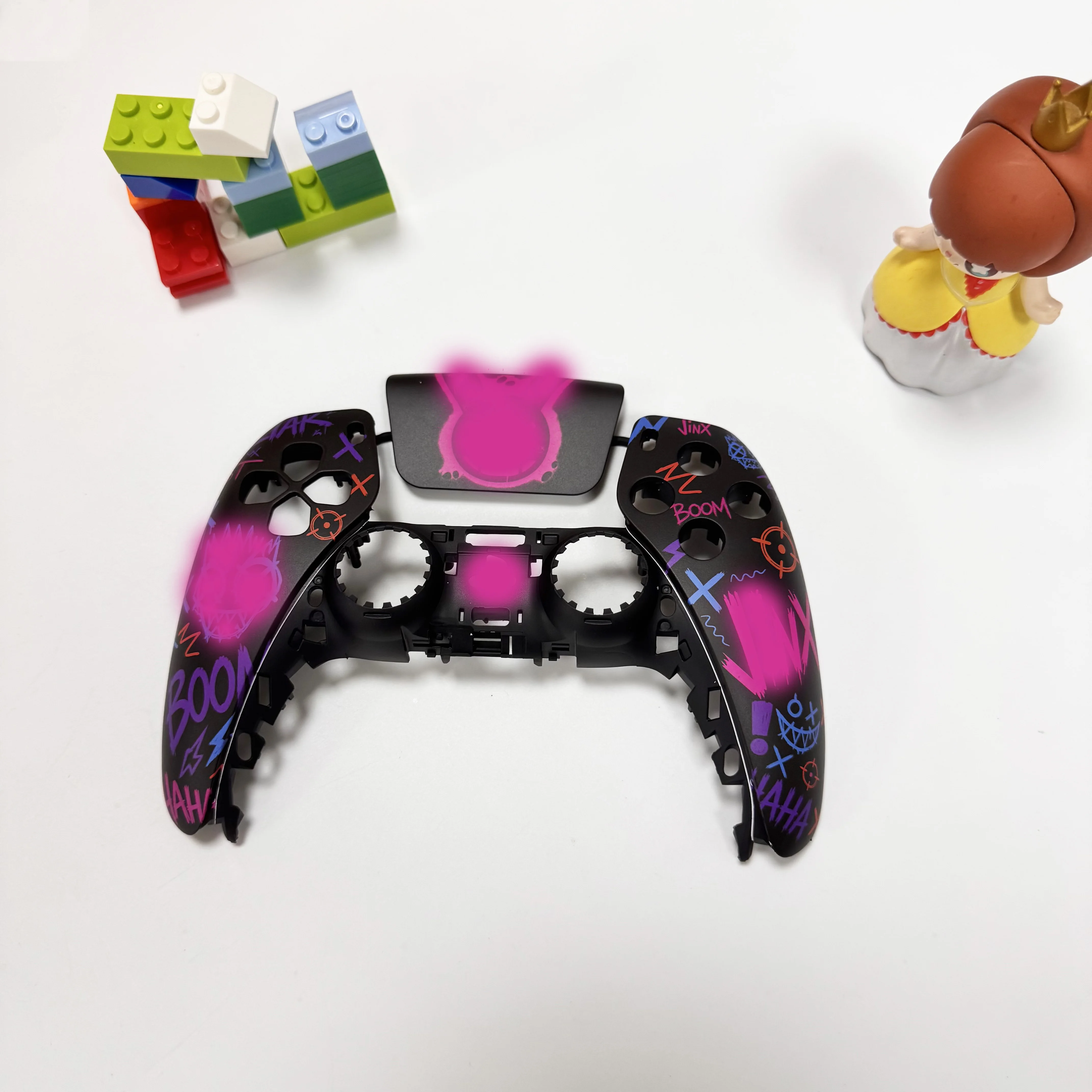 Für PS5-Controller-Modifikation: Vordere Gehäuseabdeckung DIY Spielcontroller Goldene Loli Custom Version Themenabdeckung Neu BDM 010-060