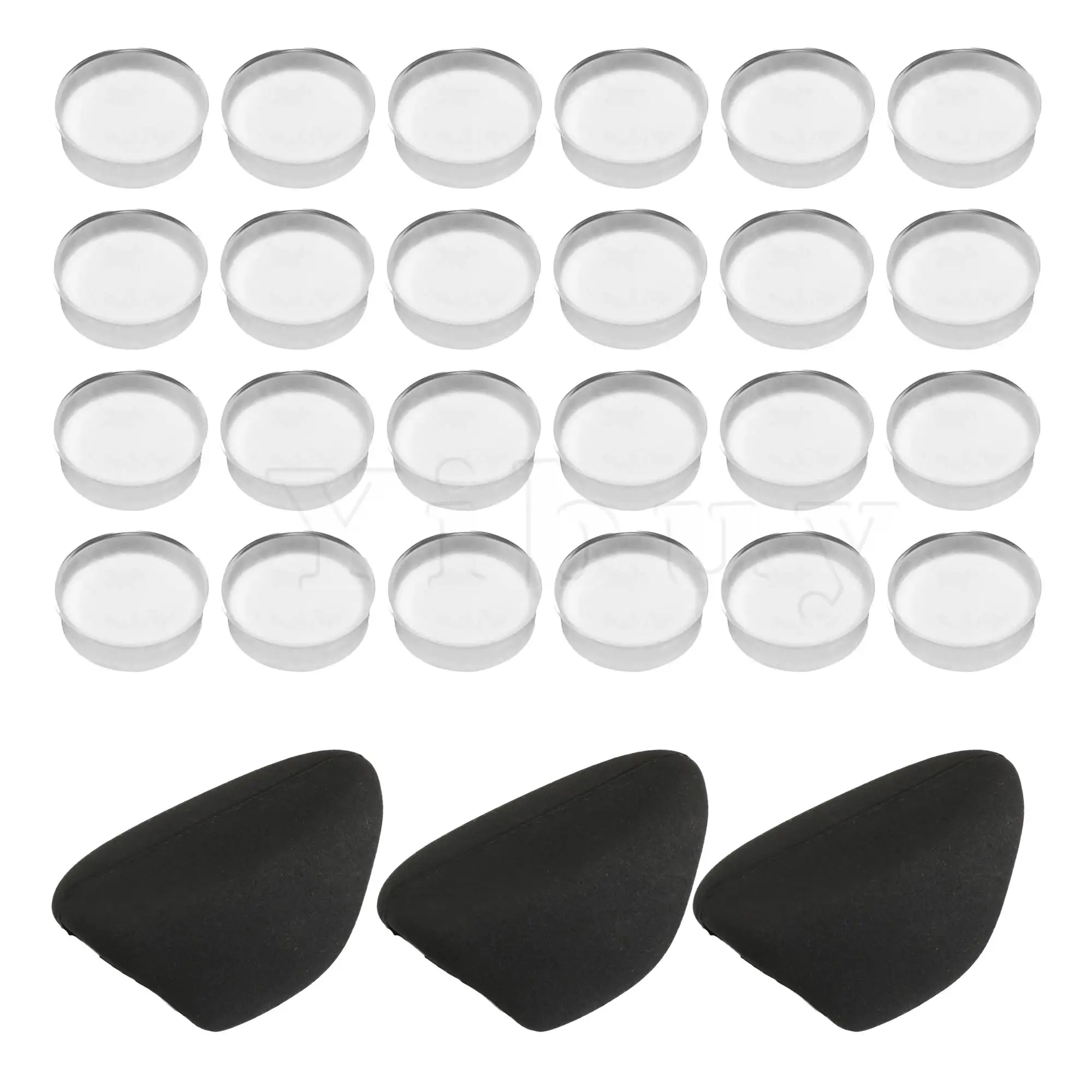 

Yibuy 27Pcs Black Flute Thumb Rests Cushion with Silicone Plug for Beginners