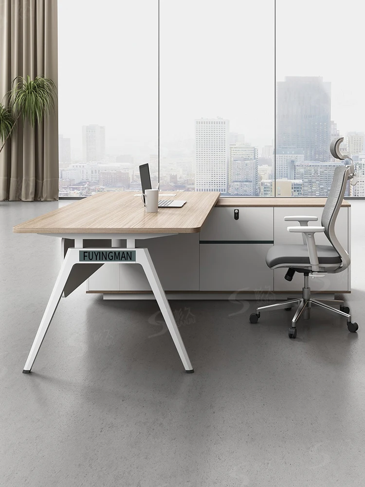 Simples Modern Office Executive Desk, Single Boss Desk e Chair Combinação, Gestão